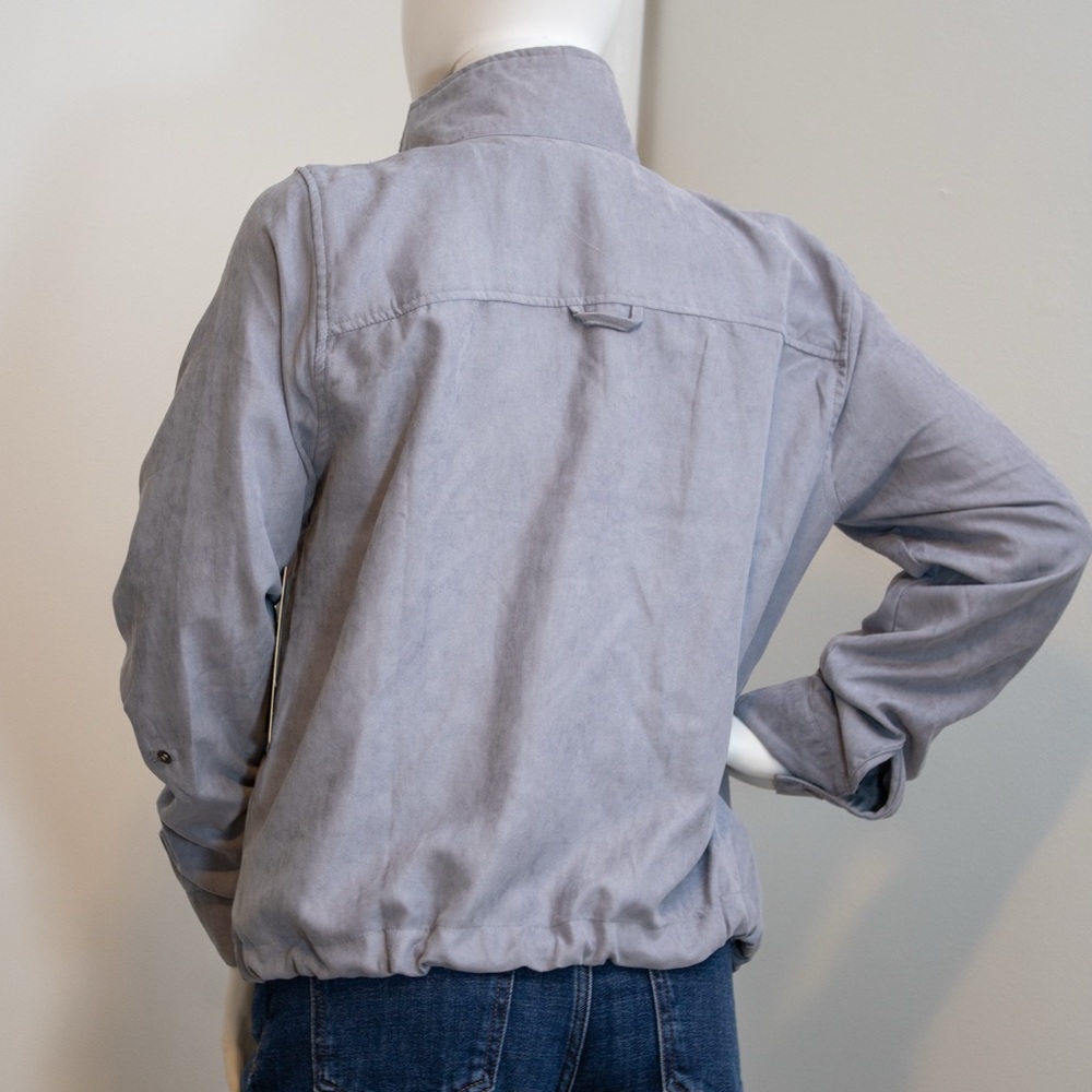Be Cool Utility Light Gray Button Full Zip Lightweight Women’s Jacket Size Med. - Picture 4 of 11